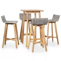 Ensemble d'extérieur en bois - Gris clair - 60x60x105 cm - Bois - Home Maison