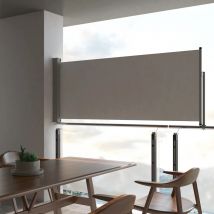 Auvent latéral rétractable de patio - Gris clair - Polyester - Home Maison