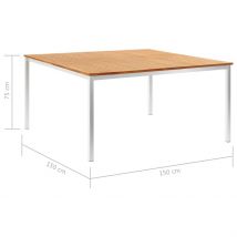 Grande table de jardin style industriel - Marron - Bois - Home Maison