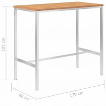 Table de bar d'extérieur - Marron - Bois - Home Maison