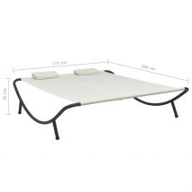 Transat deux places d'extérieur - Crème - Polyester - Home Maison