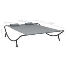 Transat deux places d'extérieur - Gris anthracite - Polyester - Home Maison
