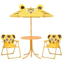 Petit salon de jardin pour enfant Lionceau - Jaune - 38x28x50 cm - Polyester - Home Maison