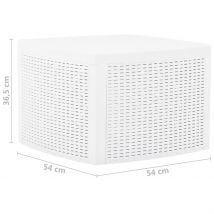 Table d'appoint de jardin - Blanc - Plastique - Home Maison