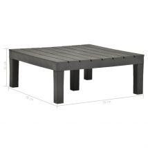 Table basse de jardin durable - Gris anthracite - 78x78x31 cm - Plastique - Home Maison