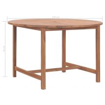 Table de jardin ronde en bois - Marron - Bois - Home Maison