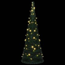 Sapin artificiel conique avec led - Vert - Plastique - Home Maison