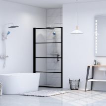 Porte de douche en verre trempé - Noir - 91x195 cm - Aluminium/Verre - Home Maison