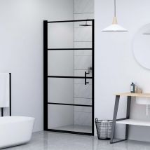 Porte de douche en verre trempé - Noir - 100x178 cm - Aluminium/Verre - Home Maison