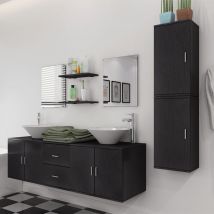 Ensemble de meubles de salle de bain - Noir - 150x130 cm - Bois - Home Maison
