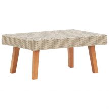 Table basse de jardin en résine tressée - Beige - Plastique - Home Maison