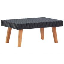 Table basse de jardin en résine tressée - Noir - Plastique - Home Maison