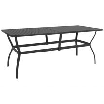 Table de jardin à lattes - Gris - Métal - Home Maison