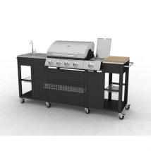 Cuisine d'extérieur avec barbecue - Multicolore - Inox - Home Maison