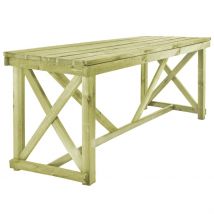 Table de jardin en bois imprégné - Vert - Bois - Home Maison