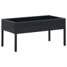 Table de jardin rectangulaire en résine tressée - Noir - Plastique - Home Maison