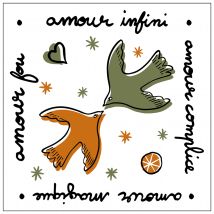 Lot de 20 serviettes papier amour oiseaux - Vert - 33x33 cm - Papier - Home Maison