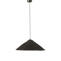 Suspension luminaire chapeau jonc naturel - Noir - Home Maison