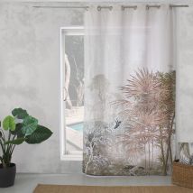 Rideau à oeillets imprimé nature - Vert - Coton/Polyester - Home Maison