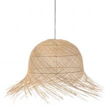 Lampe suspendue ronde en rotin - Naturel - 50 cm - Métal/Rotin - Home Maison