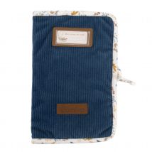 Protège carnet de santé lavable - Effet velours - Bleu - 26x17 cm - Coton/Polyester - Home Maison