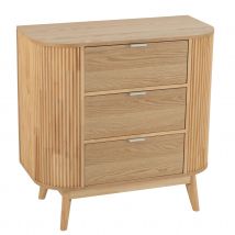 Commode en bois 3 tiroirs - Naturel - 40x80x80 cm - Bois - Home Maison