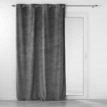 Rideau d'ameublement en velours reliefé - Gris - Velours - Home Maison