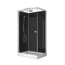 Cabine de douche rectangulaire minimaliste style contemporain - Noir - Home Maison