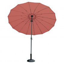 Parasol - - Effet parapluie composé de 16 baleines - Terracotta - Diamètre : 2.70 m - Aluminium/Polyester - Home Maison