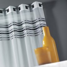 Voilage étamine parement tissé dans le haut - Gris clair - 140x260 cm - Polyester - Home Maison
