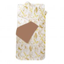 Parure de lit enfant animaux de safari - Jaune - 100x140 cm - Coton - Home Maison