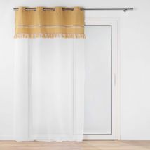 Voilage à franges - Jaune - Coton/Polyester - Home Maison