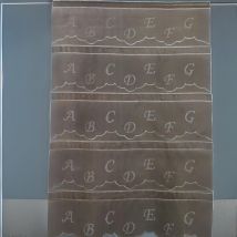 Modulable brodé abécédaire - Lin - 90x90 cm - Polyester - Home Maison