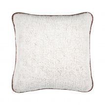 Coussin carré fausse fourrure - Naturel - 50x50 cm - Polyester - Home Maison