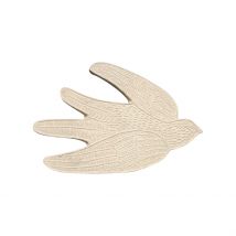 Oiseau papier maché déco murale - Blanc - 21x10 cm - Papier - Home Maison