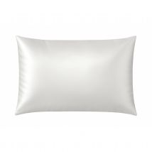 Taie d’oreiller en soie naturelle 100 % mûrier - Blanc - 50x70 cm - Soie - Home Maison