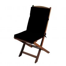 Coussin de chaise extérieur assise et dossier - Noir - Polyester - Home Maison