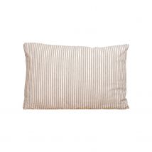 Coussin rayé 100% coton - Beige - Coton - Home Maison