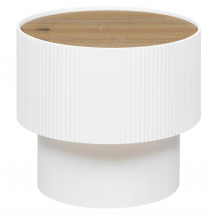 Table à café coffre de rangement - Blanc - 38x38 cm - Plastique - Home Maison