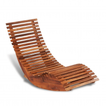 Chaise longue basculante extérieure - Marron Brun - 90x150 cm - Bois - Home Maison
