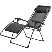 Fauteuil relax inclinable de jardin - Gris anthracite - 65x88 cm - Métal - Home Maison