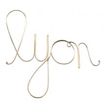 Mot fil de laiton "LYON" - Doré Vieilli - 15x15 cm - Métal - Home Maison