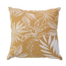 Coussin canapé déhoussable motif végétal - Beige - Home Maison