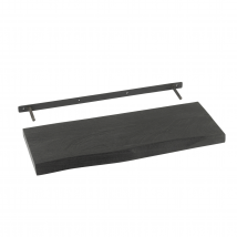 Etagère murale en acacia avec support fixation - Noir - Home Maison