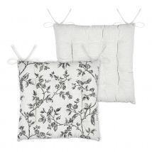 Galette de chaise style campagne chic - Ecru - 38x38 cm - Coton/Polyester - Home Maison