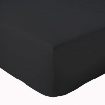 Drap Housse coton bonnet 23 cm fabriqué en France - Noir - 160x190 cm - Coton - Home Maison