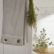 Rideau à oeillets esprit romantique avec dentelle - Beige - Home Maison