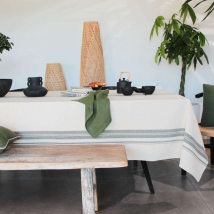 Nappe Rustique Chic Coton Lavé Prunelle - Bronze - 250x170 cm - Coton - Home Maison