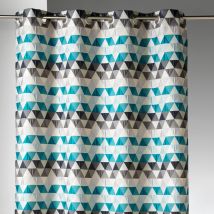 Rideau d'ameublement motifs triangles - Bleu - Jacquard - Home Maison