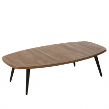 Table basse rectangulaire en teck recyclé naturel - Naturel - 130x75 cm - Bois - Home Maison